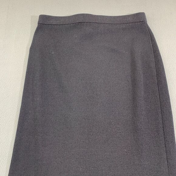 St. John Maxi Skirt Size 6  Basics Womens Pull On Santana Knit Black Slit - Picture 12 of 12